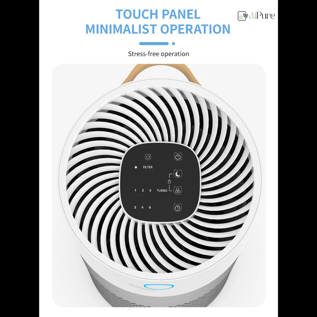 Air Cleaner Home Active Carbon Filter Remove Smoke Pet Hair H13 HEPA Filter Air Purifier