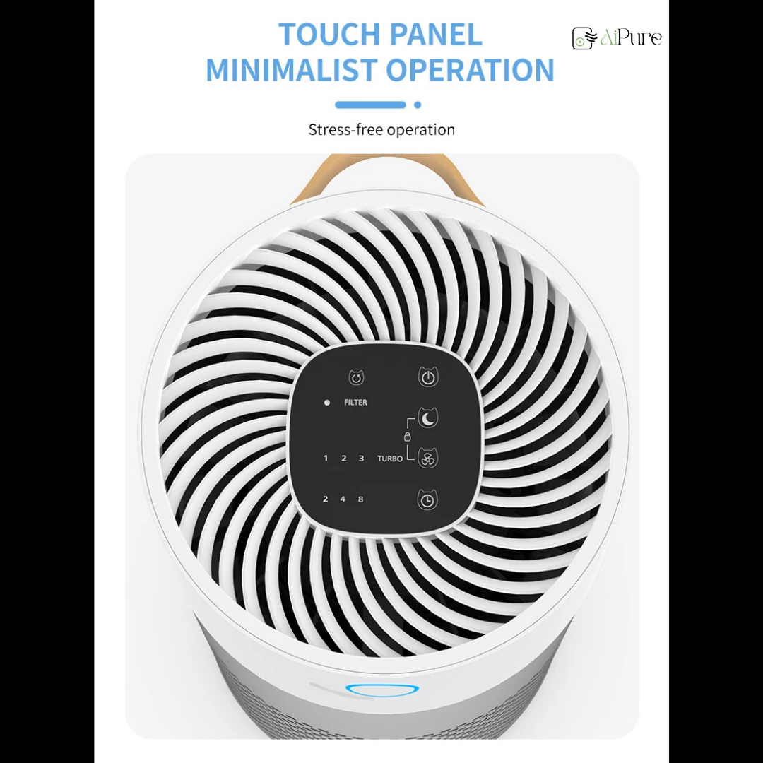 Air Cleaner Home Active Carbon Filter Remove Smoke Pet Hair H13 HEPA Filter Air Purifier