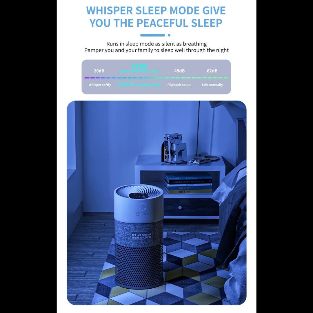 Air Cleaner Home Active Carbon Filter Remove Smoke Pet Hair H13 HEPA Filter Air Purifier